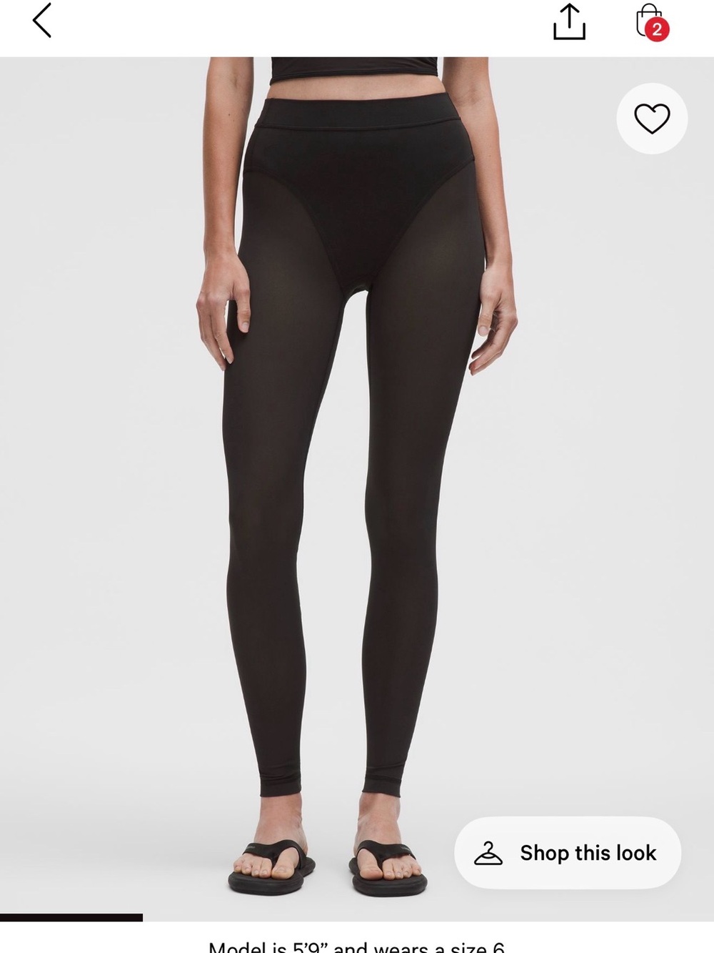 Black High-Waist Sheer Panel Leggings